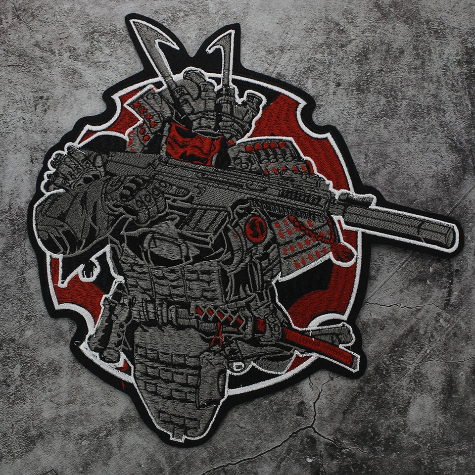 Military Arms Chapter Embroidery Samurai Sword Japanese Cultural Patch Appliques Iron on Patches Badge Clothes Sewing
