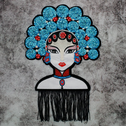 Embroidery Cartoon figure Opera characters embroidered applique Peking beaded Patches Patch by sewing
