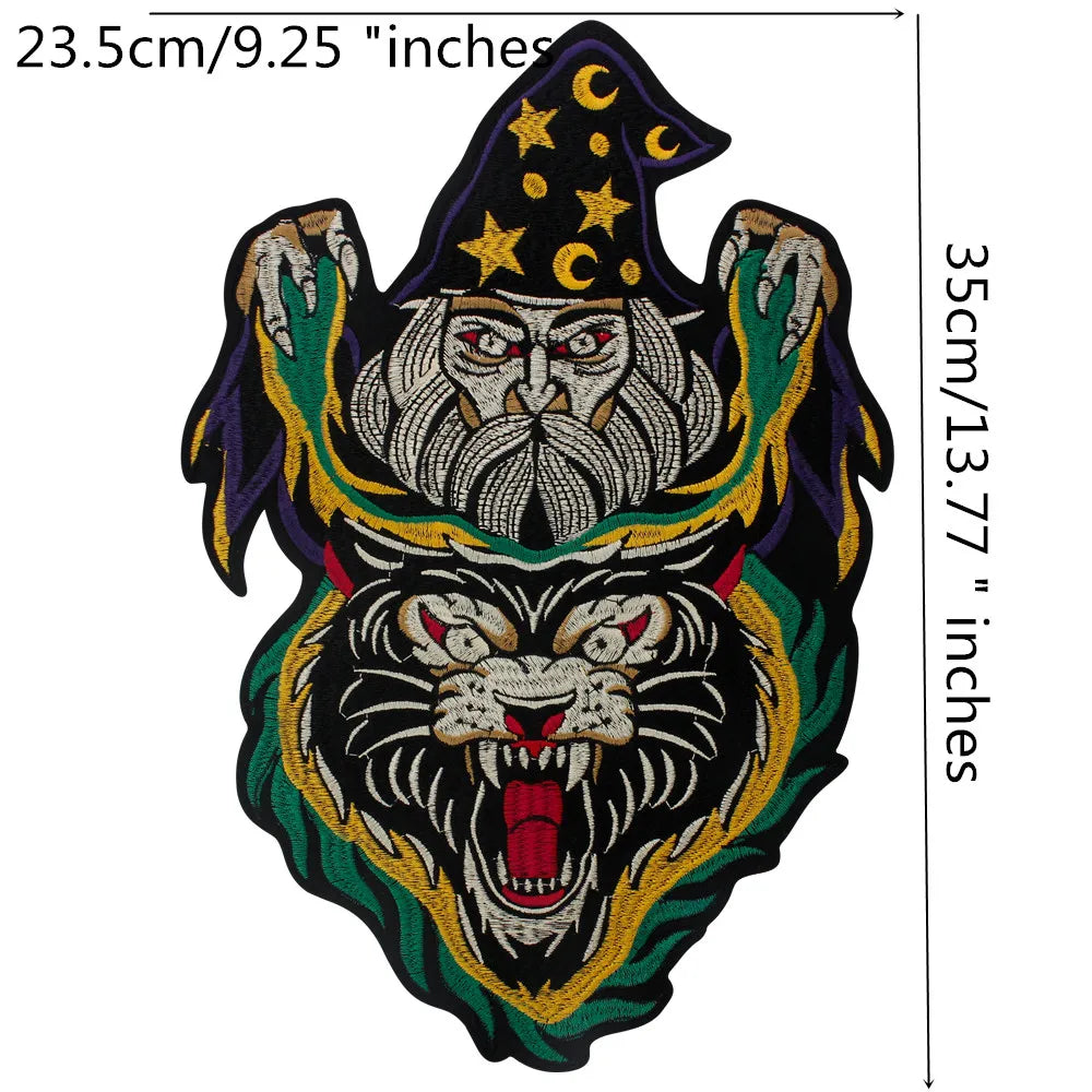 Male Wizard Beast Monster Fairytale Embroidery Patch Appliques Iron on Patches Badge Clothes Sewing