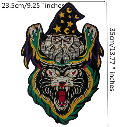 Male Wizard Beast Monster Fairytale Embroidery Patch Appliques Iron on Patches Badge Clothes Sewing
