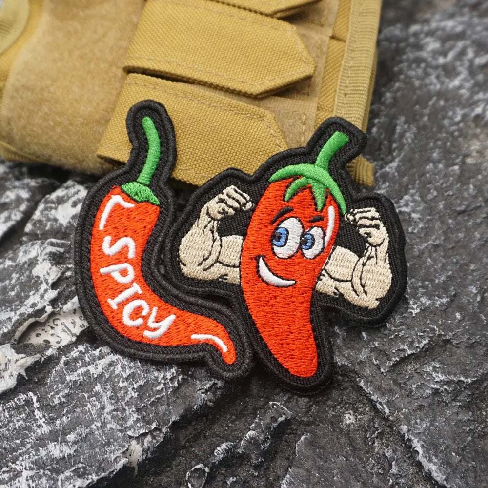 Funny Spicy Pepper Embroidered Patch Iron-On Sewing Clothes Patches Applique