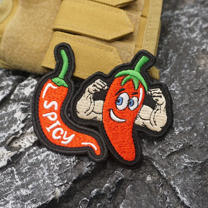 Funny Spicy Pepper Embroidered Patch Iron-On Sewing Clothes Patches Applique