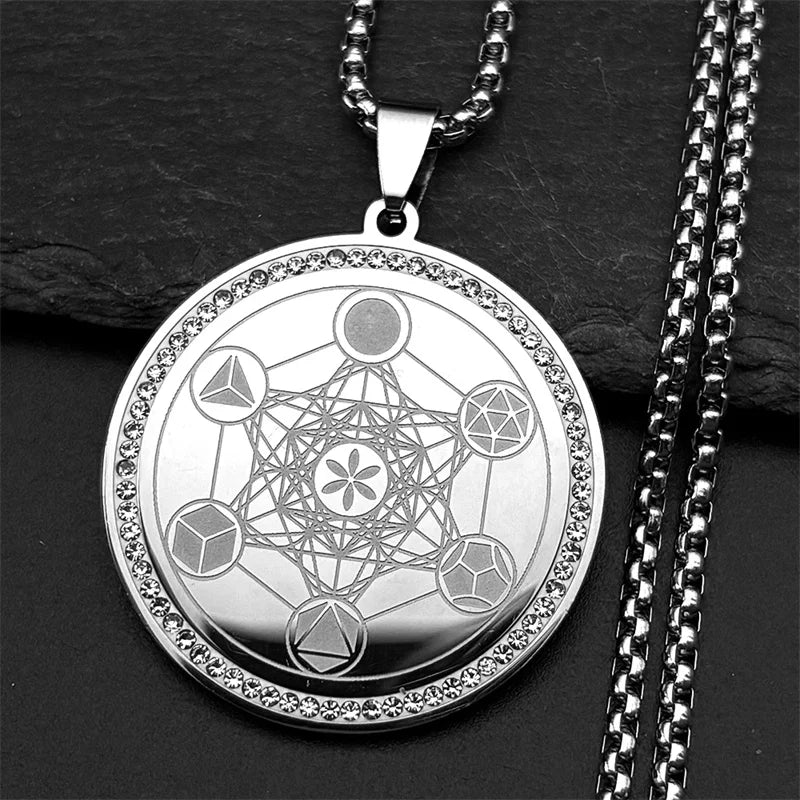 Women Men Stainless Steel Jesus Lord Prayer God Cross Bible Spanish Verse Necklace