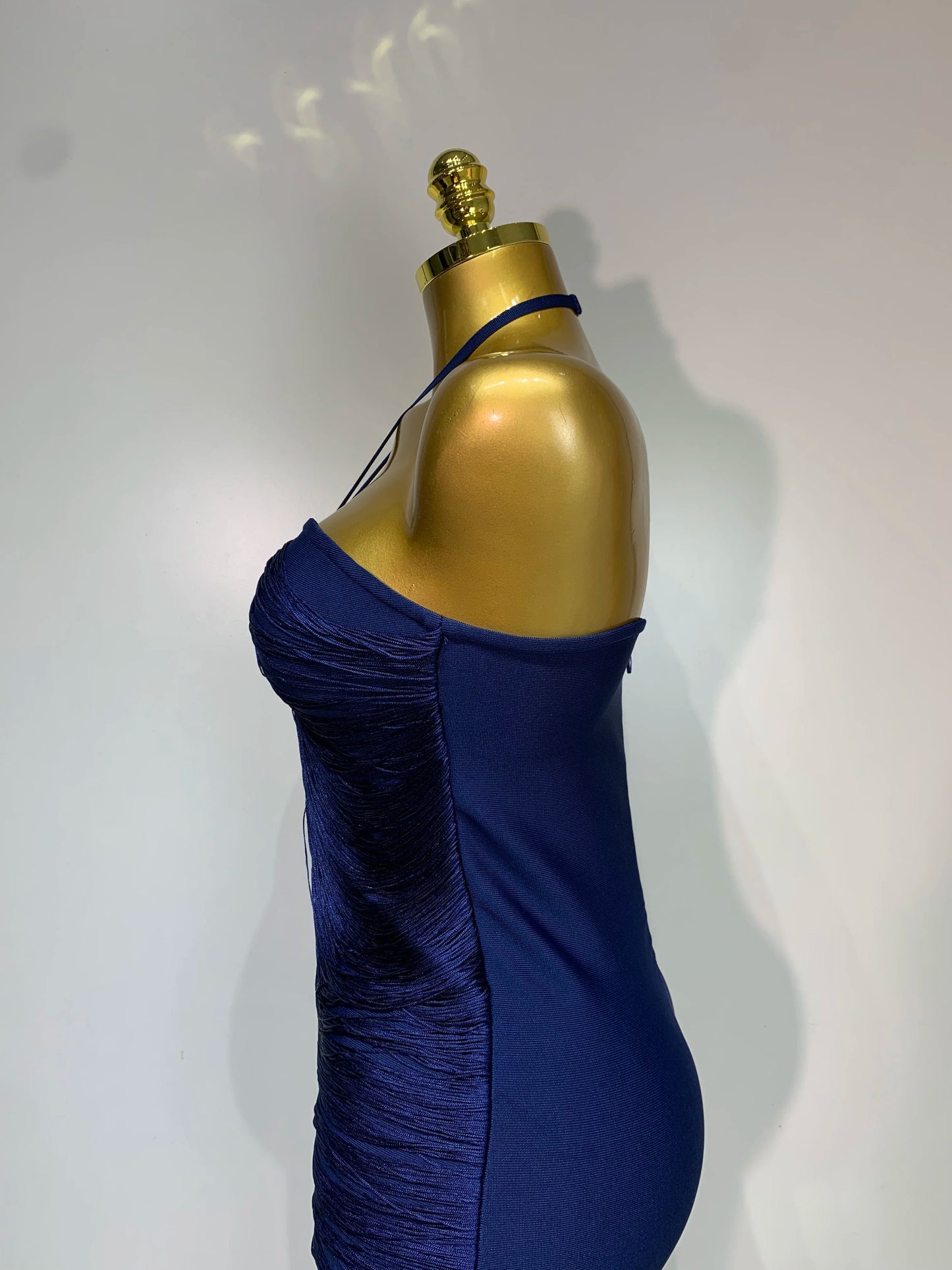 Women Sexy Celebrity Backless Halter Tassel Bandage Evening Party Birthday Wedding Dress
