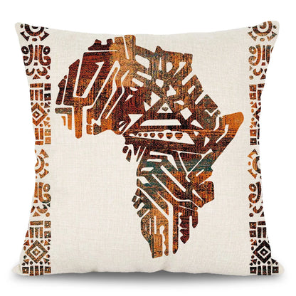 African Tribal Stylish Animal Giraffe Lion Elephant Vintage Sofa Cushion Pillowcase Cover