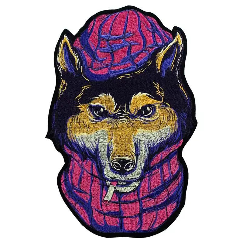 Big Fashion Dog Embroidered Patch Appliques Iron on Patches Badge Clothes Sewing