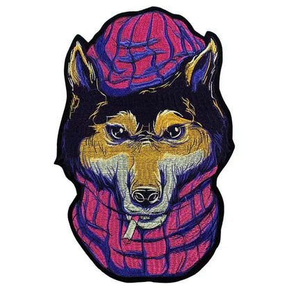 Big Fashion Dog Embroidered Patch Appliques Iron on Patches Badge Clothes Sewing