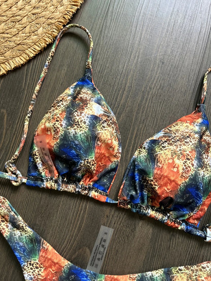 Sexy Micro Swimwear Print Swimsuit Two-pieces Brazilian Bikini Bather Bathing Suit