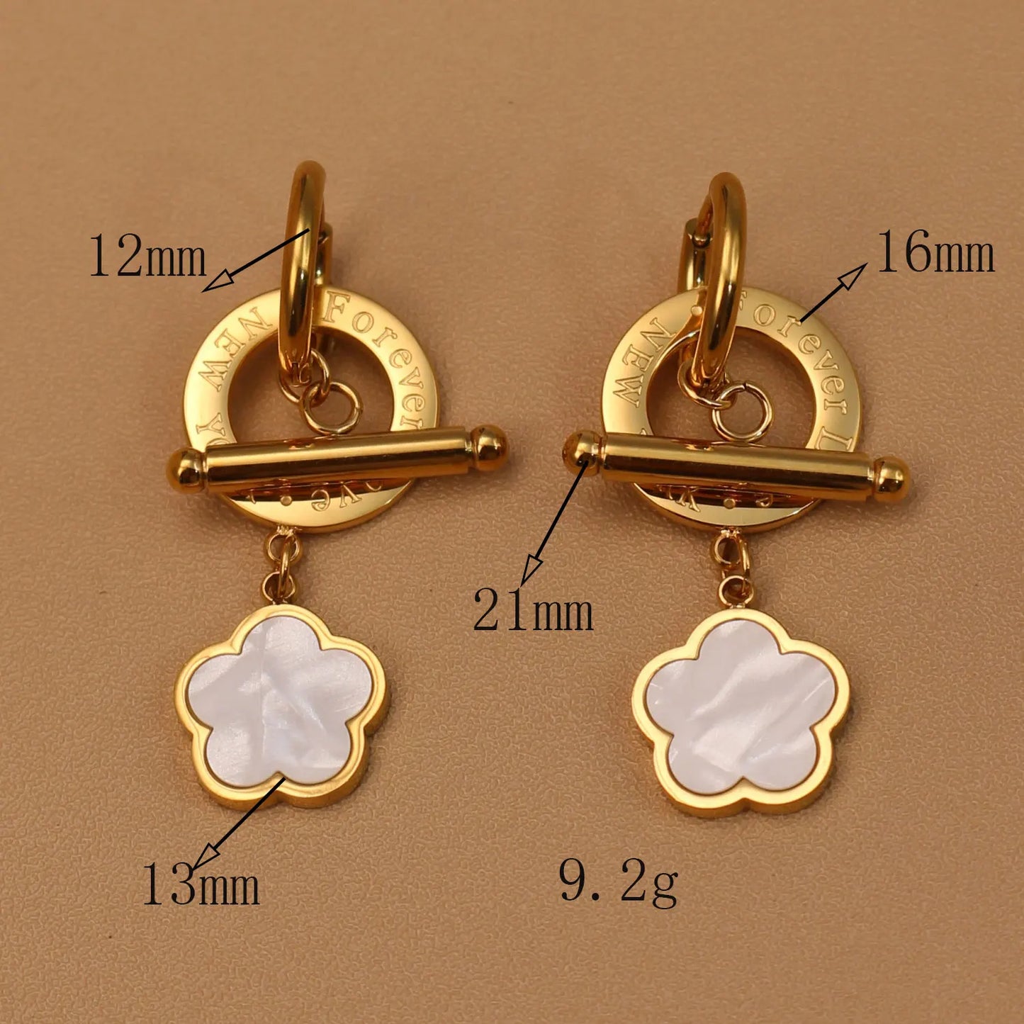 Stainless Steel Circle Heart Pendant Love Women's Party Wedding Earrings