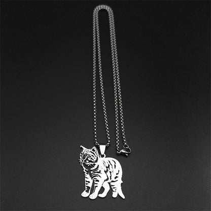 Kawaii Ragdoll Lovely Pet Kitty Cat Women Men Stainless Steel Gold Silver Color Chain Pendant Necklace