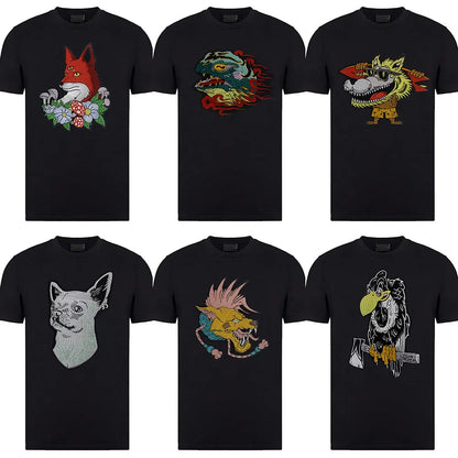 Toad Crow Foxes Dog Animal Embroidery Patch Applique Punk patches for clothing Iron On badges