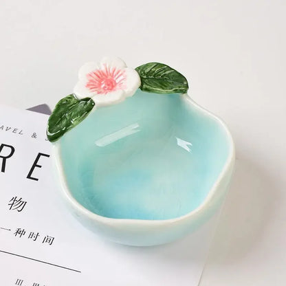 Small Ceramic Ice-cracked Glaze Dish Dip Bowl Sauce Dishes Plate