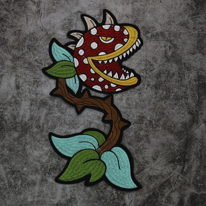 plant Cannibal flower Badges DIY Patc Iron on Embroidered  Applique Backpack Clothing