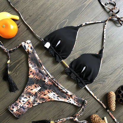 Women's bikini split print swimsuit Brazil 2-piece beach swimsuit Suit
