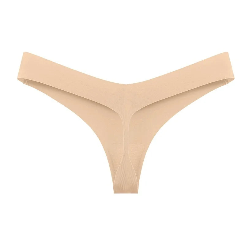 Women Girls Seamless Ice Silk G-String Underwear T-Back Sports Yoga Thong Traceless Briefs Panties