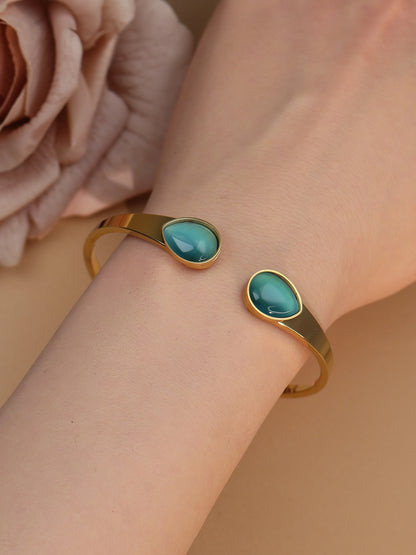 Fashion Opal Crystal Stainless Steel Women's Bracelet Bangles Gifts