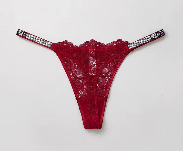 Sexy Girls Women Seamless Underwear Rhinestone G-String Thong Low Rise Briefs Panties