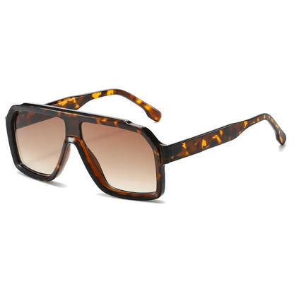 Men Women Double Color Frame Shade Designer UV400 Square Sunglasses Glass
