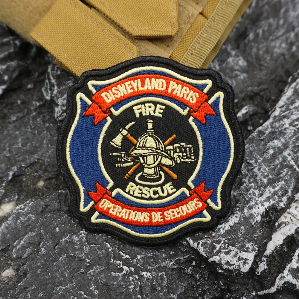 PARIS OPERATIONS DE SECOURS FIRE RESCUE Embroidered Patch  Iron-On Sewing Clothes Patches Applique