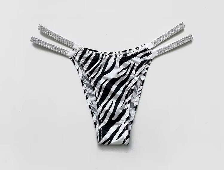 Women Thongs Rhinestones Diamonds G-string Sports Thong Low Waist Shorts Briefs T-back Panties