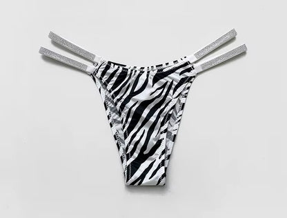 Women Thongs Rhinestones Diamonds G-string Sports Thong Low Waist Shorts Briefs T-back Panties