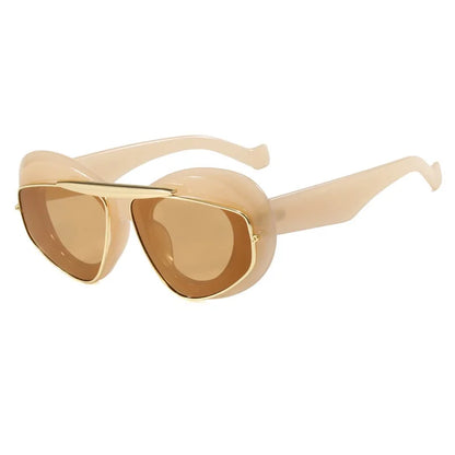 Men Women y2K Hip Hop Punk Oval Designer Square UV400 Glassess Sunglasses