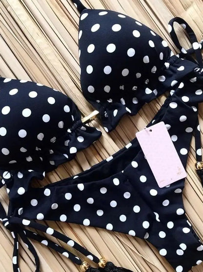 Sexy Print Swimsuit Bandage Two-Piece Swimwear Brazilian Beachwear Bathing Suit