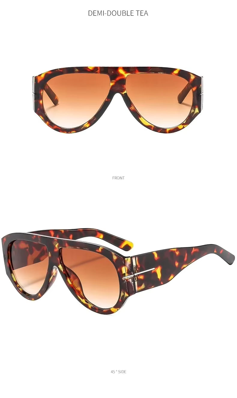 Y2K Women Men Vintage Fashion Designer Cat Eyes Oversized Sunglasses Glasses