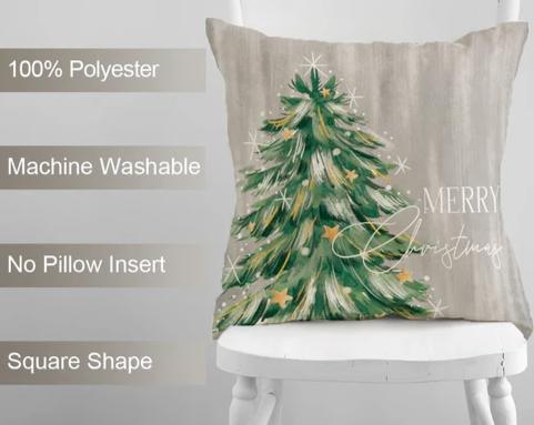 Christmas Tree Themed Pendant Decor Pattern Cushion Cover Pillowcase