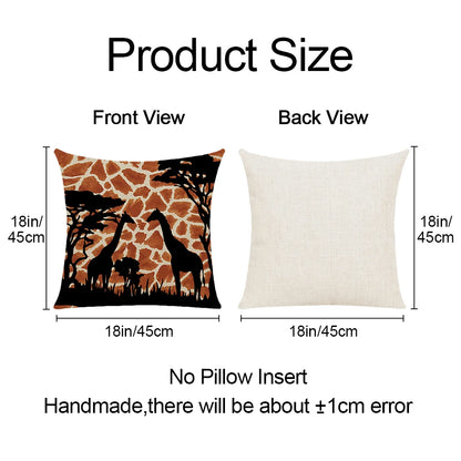 African Tribal Stylish Animal Giraffe Lion Elephant Vintage Sofa Cushion Pillowcase Cover
