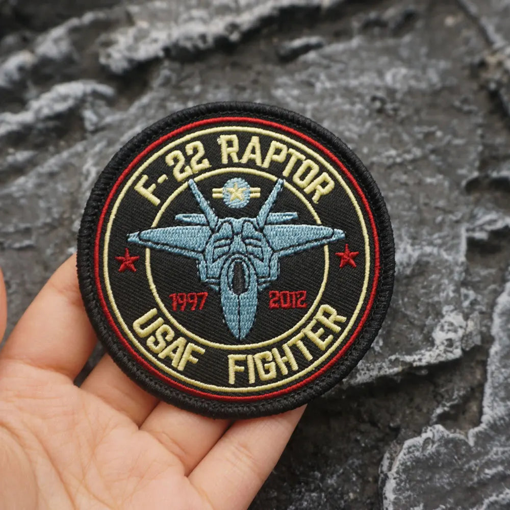 F-22 RAPTOR USAF FIGHTER Embroidered Patch Iron-On Sewing Clothes Patches Applique