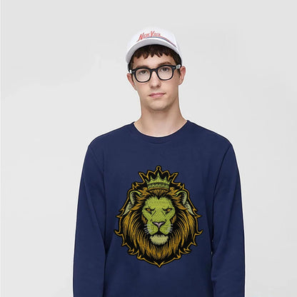 Embroidery Crown yellow Lion Biker Rock Patch Appliques Iron on Patches Badge Clothes Sewing