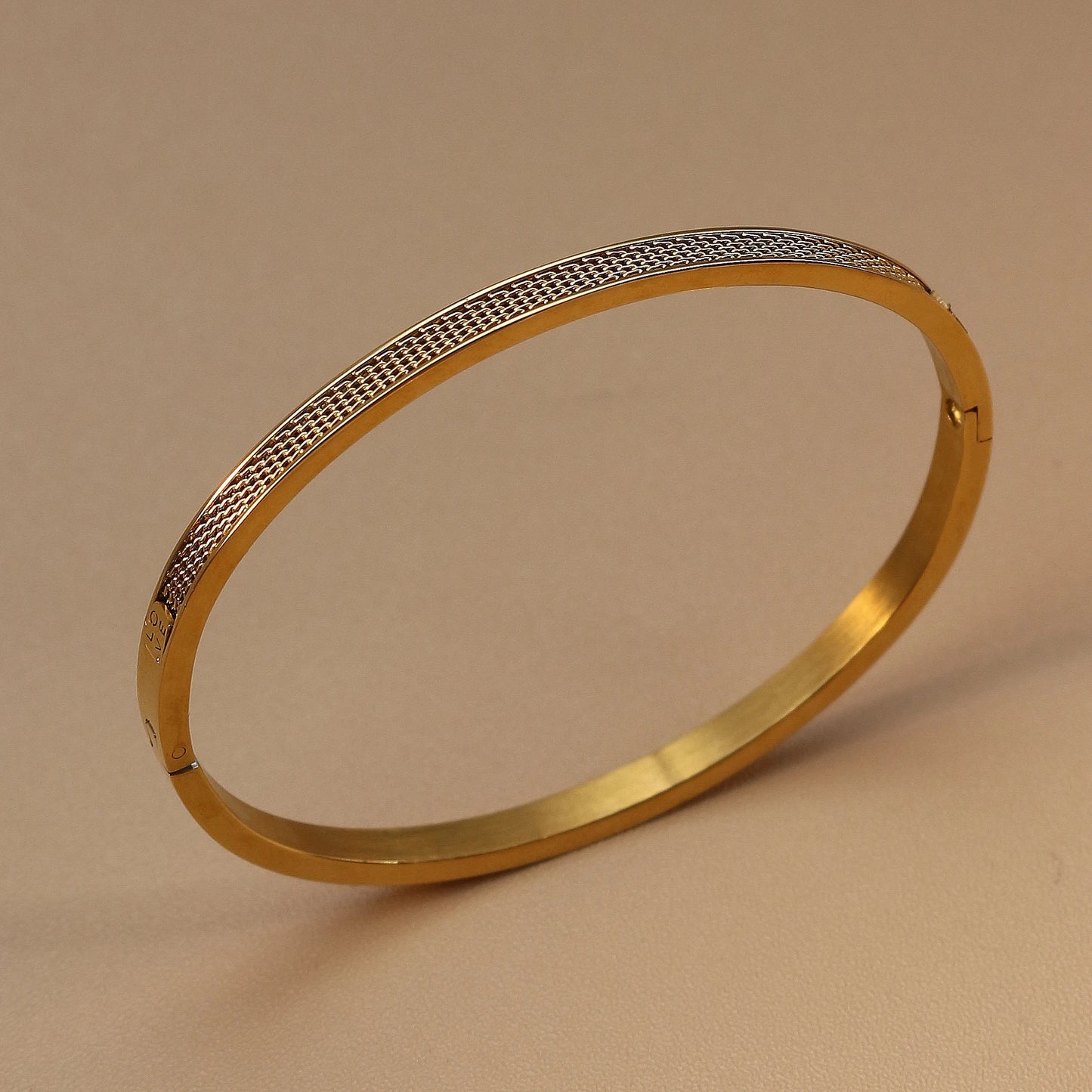 Women Punk 18k Gold Color Stainless Steel Statement Bracelet Bangle