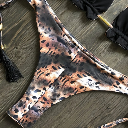 Women's bikini split print swimsuit Brazil 2-piece beach swimsuit Suit