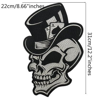 Poker Ace of Spades Embroidery Skull Iron Patch For Clothing Patches Punk Appliques sewing Sticker