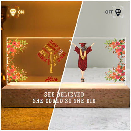 He Believed He Could So He Did - Personalized LED Night Light