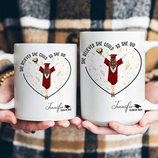 11oz She Believed She Could So She Did - Personalized Mugs