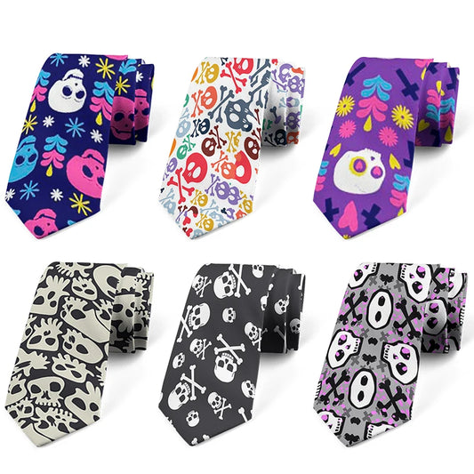 8cm Men Women Skull Printed Fashion Groom Groomsmen Necktie Ties