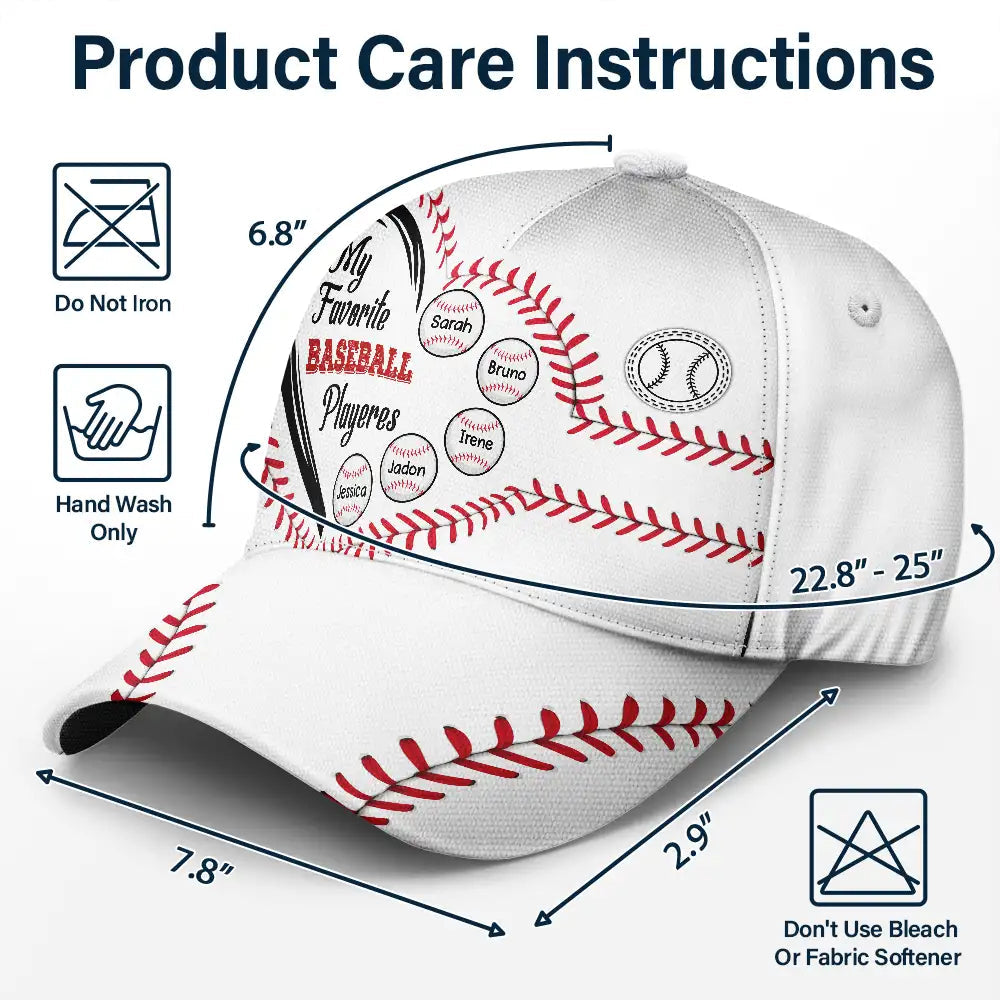 My Favorite Fan Baseball Players - Personalized Classic Caps Hat