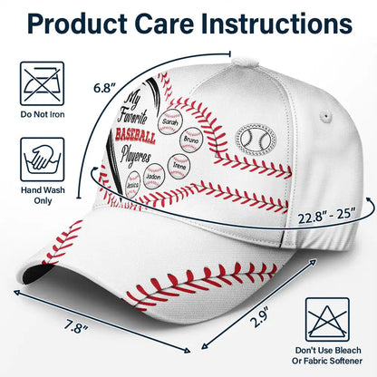 My Favorite Fan Baseball Players - Personalized Classic Caps Hat