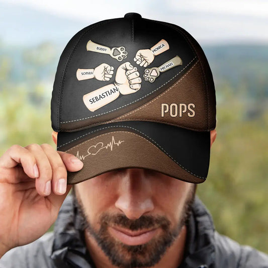 Hands Bump, Best Friends for Life Dads Moms Kid Pet - Personalized Classic Cap