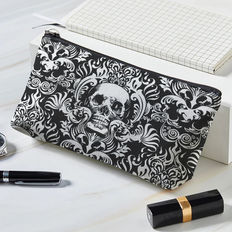 Women 3D Skull Graffiti Print Makeup Pouch Cosmetic Case Bag