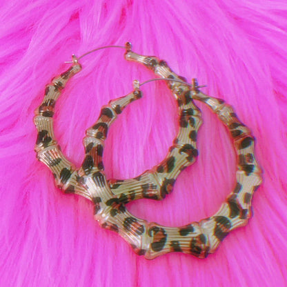 Y2K Vintage Leopard Print Round Hoops Women Fashion Charm Earrings