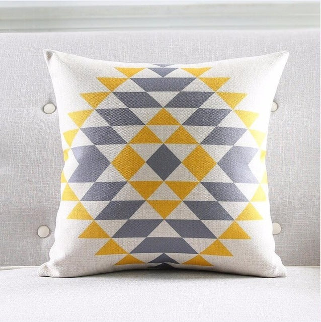 Nordic Geometric Striped Couch Pillowcase Thick Linen Decorative Cushion Cover