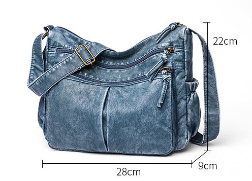 Women Washed Leather Fashion Small Square Evening Handbag Bag