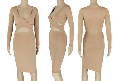 Sexy Women Slim Bodycon Fashion Long Sleeve Nightclub Short Party Dress