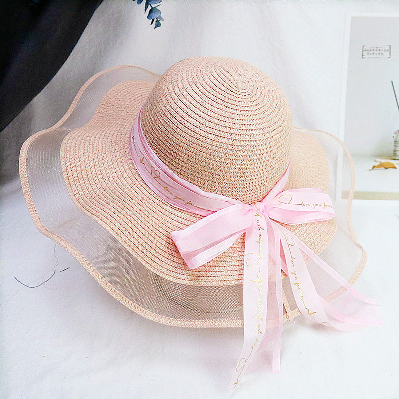 Women Foldable Sunscreen Seaside Bow Beach Sun Hat