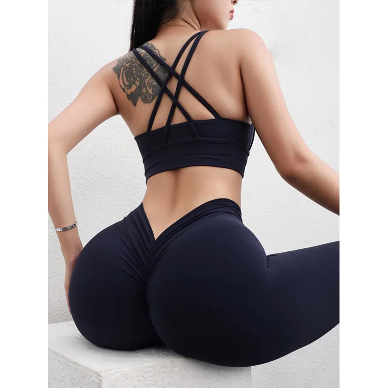 Women High Waist Seamless Scrunch Butt Elastic Ultra-Soft Comfort Fit Sports Yoga Pants Leggings