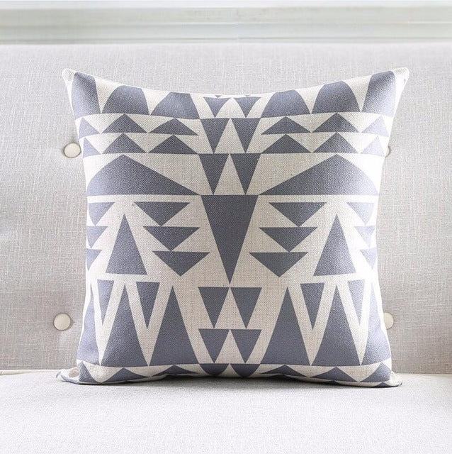 Nordic Geometric Striped Couch Pillowcase Thick Linen Decorative Cushion Cover