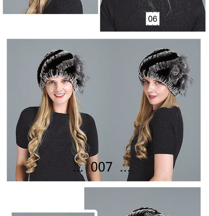 Women's Fashion Warm Fur Knitted Hats